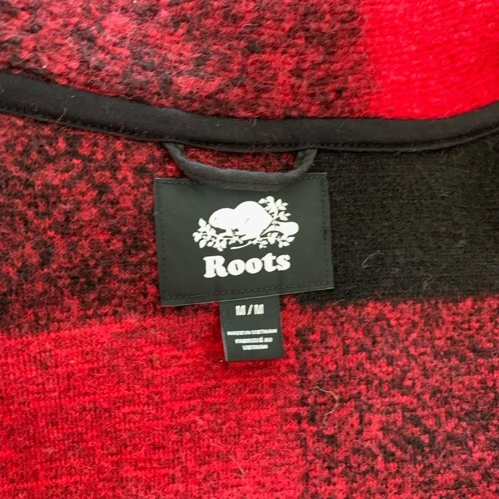 ROOTS RED/BLACK BUFFALO PLAID WOOL JACKET - Size Medium - Picture 4 of 5